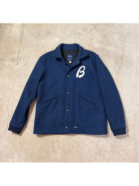Bleu de Paname Made in France Wool Varsity Jacket Men's Large Blue Workwear Logo